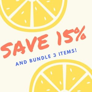 Bundle and Save! Purchase 3 items and save 15%